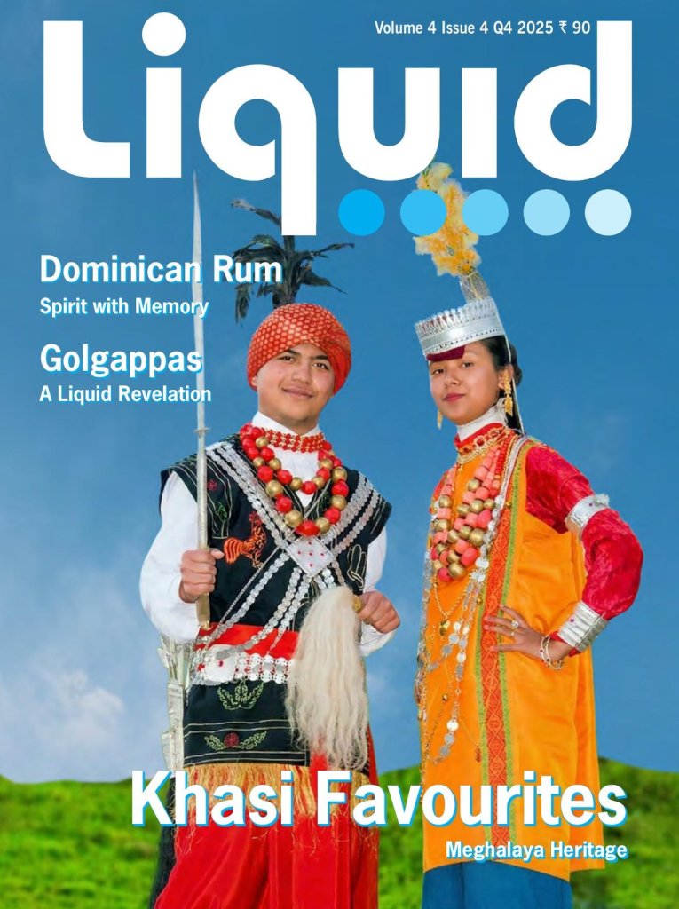 Cover of Liquid magazine, Volume 4 Issue 4, Q4 2025, carrying Mohona Chowdhury's Nebbiolo Prima feature