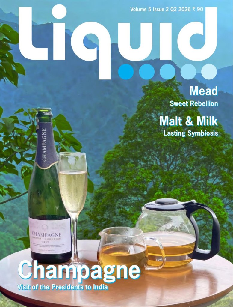 Cover of Liquid magazine, Volume 5 Issue 2, Q2 2026, carrying Mohona Chowdhury's Grands Jours de Bourgogne report