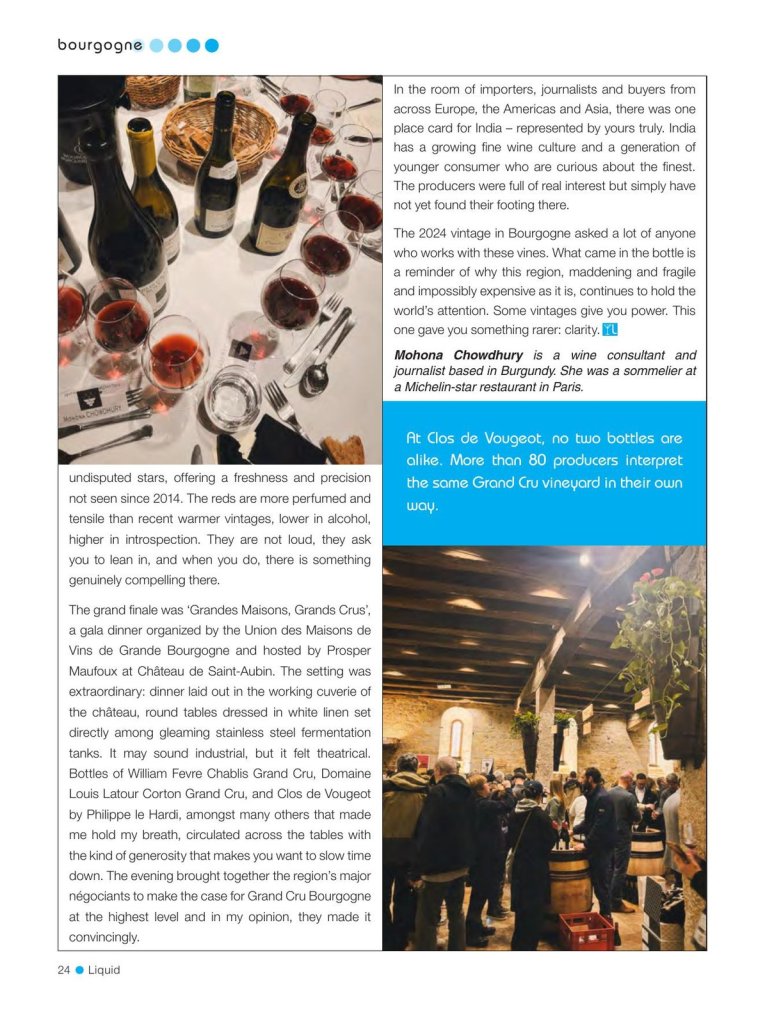 Mohona Chowdhury report from Les Grands Jours de Bourgogne in Liquid magazine, page 3 of 3
